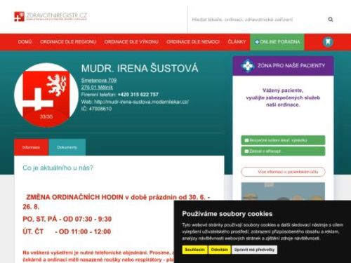 Praktický lékař pro děti a dorost - MUDr. Irena Šustová