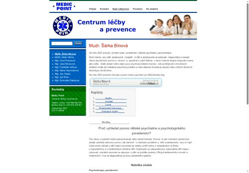 Zobrazit webové stránky Dětský psychiatr a psychoterapeut - MUDr. Šárka Bínová