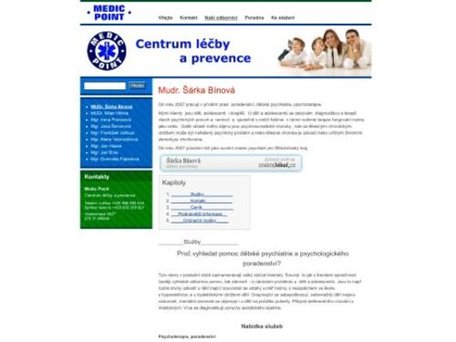 Dětský psychiatr a psychoterapeut - MUDr. Šárka Bínová