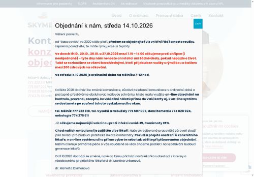 Zobrazit webové stránky Jaterní poradna a infekční ambulance Skymed- MUDr. Markéta Dyrhonová, Ph.D.
