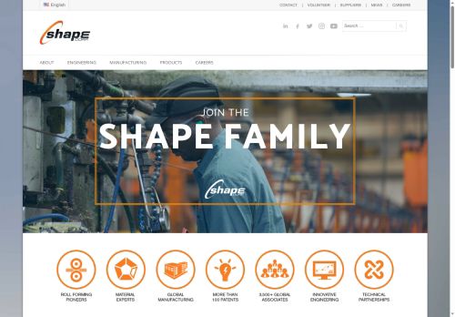 Webové stránky Shape Corp. Czech Republic, s.r.o., Nýřany