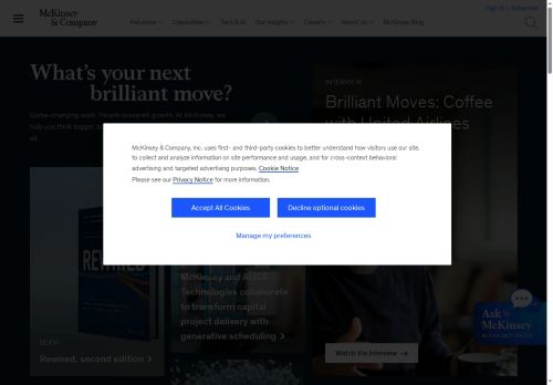 Webové stránky McKinsey & Company, Inc. Prague - organizační složka, Praha