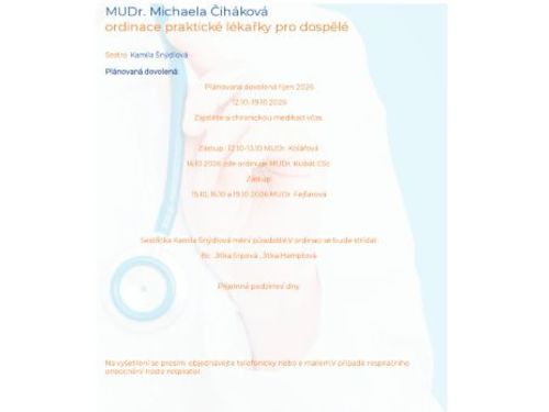 Praktický lékař pro dospělé - MUDr. Michaela Čiháková