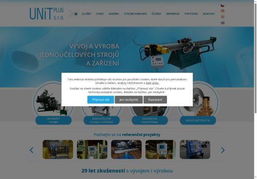 Webové stránky UNIT PLUS s.r.o., Chotěšov