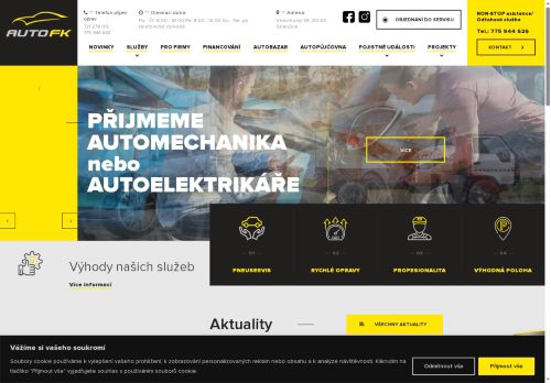 Webové stránky Auto FK s.r.o., Strančice
