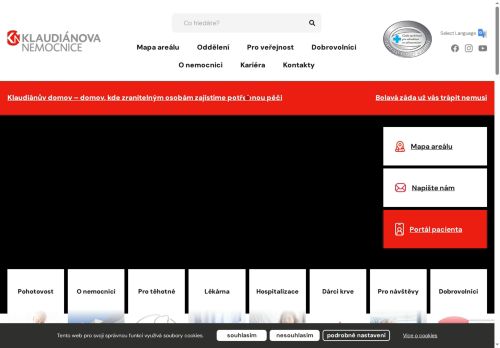 Zobrazit webové stránky Klaudiánova nemocnice (Oblastní nemocnice Mladá Boleslav)
