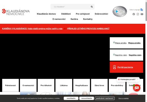 Zobrazit webové stránky Klaudiánova nemocnice (Oblastní nemocnice Mladá Boleslav)