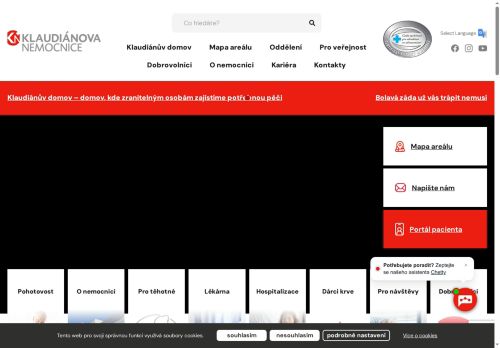 Zobrazit webové stránky Klaudiánova nemocnice (Oblastní nemocnice Mladá Boleslav)