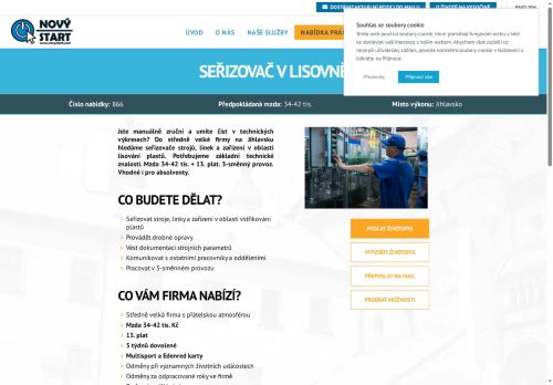 Webové stránky Nový start, personální agentura s.r.o., Jihlava