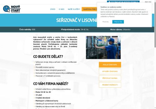 Webové stránky Nový start, personální agentura s.r.o., Jihlava