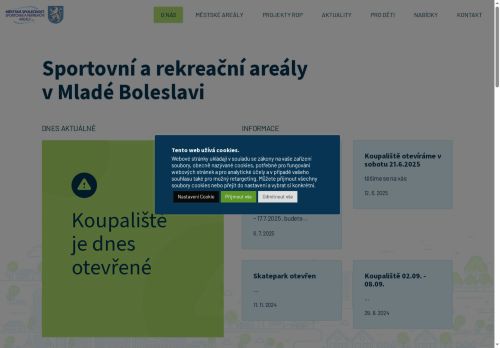 Webové stránky Městská společnost sportovní a rekreační areály, s.r.o., Mladá Boleslav