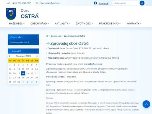 Zpravodaj obce Ostrá