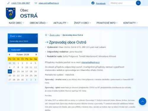 Zpravodaj obce Ostrá