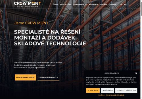 Webové stránky CREW-MONT s.r.o., Prostějov