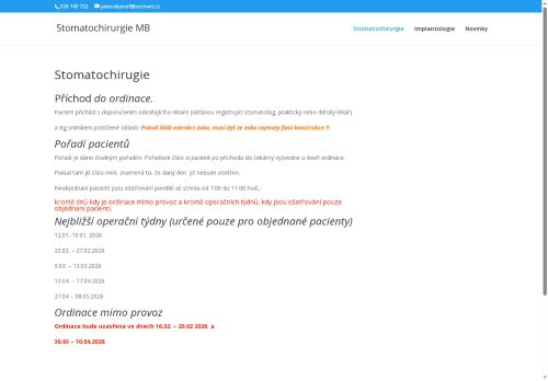 Zobrazit webové stránky Stomatochirurgická ambulance - MUDr. Josef Janeček