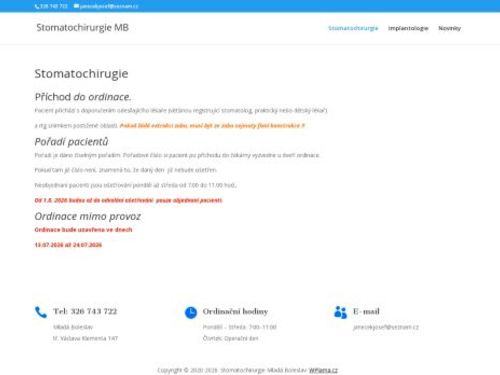 Stomatochirurgická ambulance - MUDr. Josef Janeček