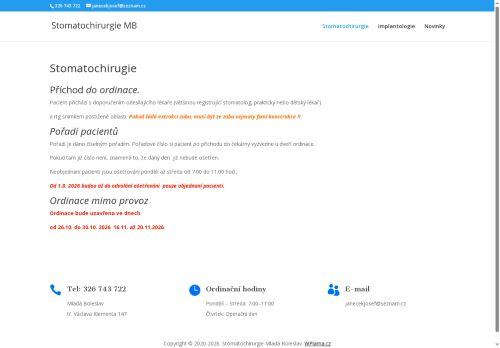 Zobrazit webové stránky Stomatochirurgická ambulance - MUDr. Josef Janeček