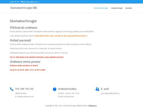 Stomatochirurgická ambulance - MUDr. Josef Janeček