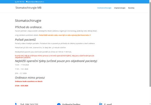 Zobrazit webové stránky Stomatochirurgická ambulance - MUDr. Josef Janeček