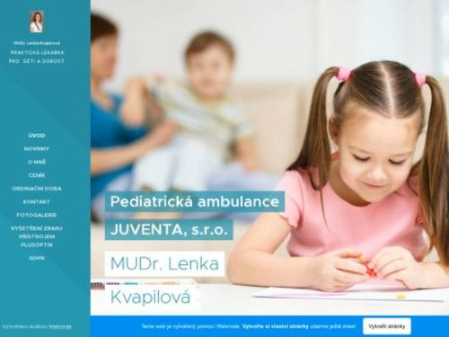 Praktický lékař pro děti a dorost JUVENTA s.r.o. - MUDr. Lenka Kvapilová