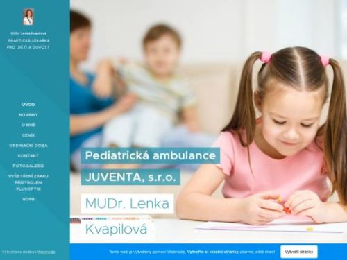 Praktický lékař pro děti a dorost JUVENTA s.r.o. - MUDr. Lenka Kvapilová