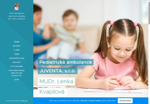 Zobrazit webové stránky Praktický lékař pro děti a dorost JUVENTA s.r.o. - MUDr. Lenka Kvapilová