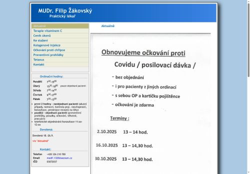 Zobrazit webové stránky Praktický lékař pro dospělé - MUDr. Filip Žákovský
