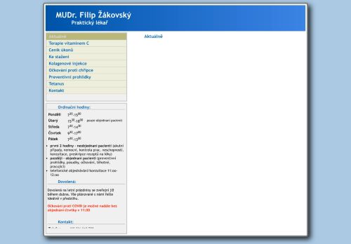 Zobrazit webové stránky Praktický lékař pro dospělé - MUDr. Filip Žákovský