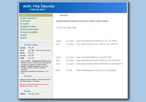 Zobrazit webové stránky Praktický lékař pro dospělé - MUDr. Filip Žákovský