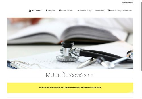 Zobrazit webové stránky Praktický lékař pro dospělé - MUDr. Jaroslav Ďurčovič