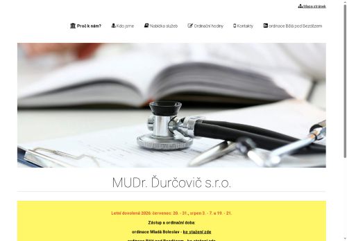 Zobrazit webové stránky Praktický lékař pro dospělé - MUDr. Jaroslav Ďurčovič