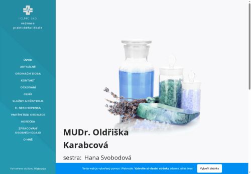 Zobrazit webové stránky Praktický lékař pro dospělé a interní ambulance I CLINIC s.r.o. - MUDr. Oldřiška Karabcová