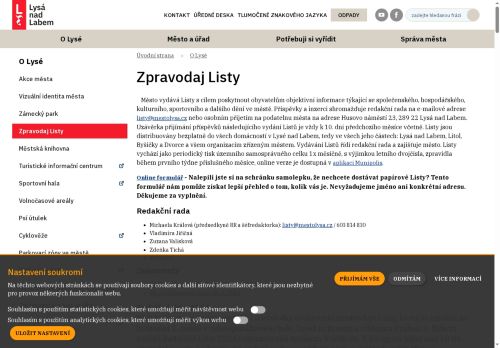 Zobrazit webové stránky Zpravodaj Listy