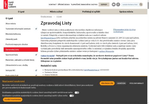 Zobrazit webové stránky Zpravodaj Listy