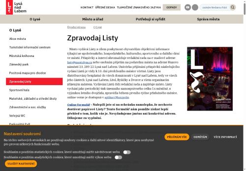 Zobrazit webové stránky Listy - Lysá nad Labem