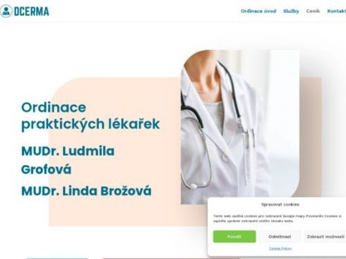 Praktický lékař pro dospělé DCERMA - MUDr. Ludmila Grofová, MUDr. Linda Brožová