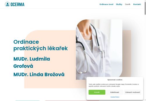 Zobrazit webové stránky Praktický lékař pro dospělé DCERMA - MUDr. Ludmila Grofová, MUDr. Linda Brožová