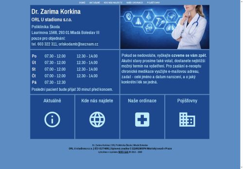 Zobrazit webové stránky ORL ambulance - MUDr. Martin Vedral (Poliklinika U Stadionu)