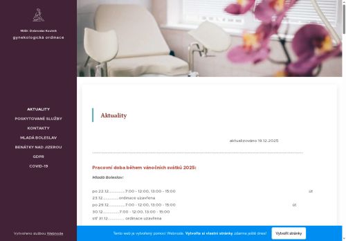 Zobrazit webové stránky Gynekologická ambulance - MUDr. Dobroslav Koutník, MUDr. Eva Homolková