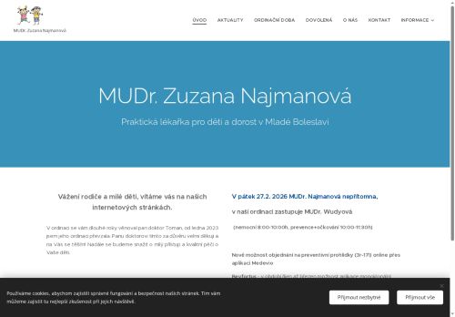 Zobrazit webové stránky Praktický lékař pro děti a dorost - MUDr. Zuzana Najmanová