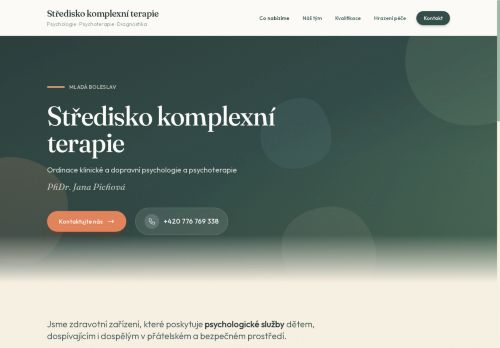 Zobrazit webové stránky Ordinace klinické a dopravní psychologie a psychoterapie Středisko komplexní terapie s.r.o. - PhDr. Jana Pichová
