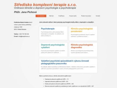 Ordinace klinické a dopravní psychologie a psychoterapie Středisko komplexní terapie s.r.o. - PhDr. Jana Pichová