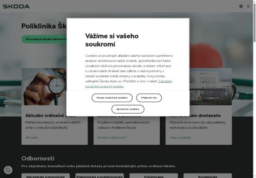 Zobrazit webové stránky Poliklinika Škoda Mladá Boleslav