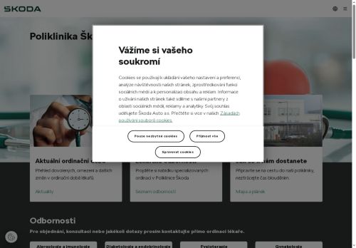 Zobrazit webové stránky Poliklinika Škoda Mladá Boleslav