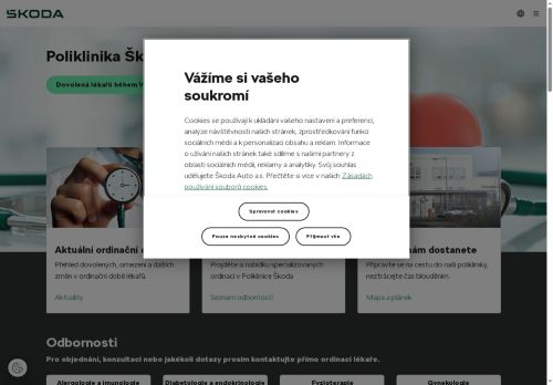 Zobrazit webové stránky Poliklinika Škoda Mladá Boleslav