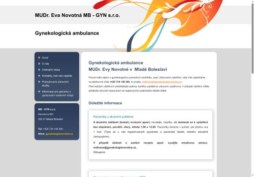 Zobrazit webové stránky Gynekologická ambulance MB - GYN s.r.o. - MUDr. Eva Novotná