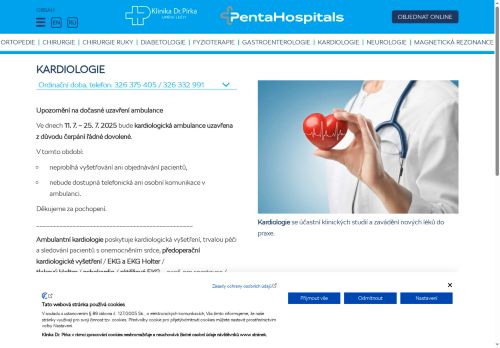 Zobrazit webové stránky Kardiologická ambulance - Klinika Dr. Pírka