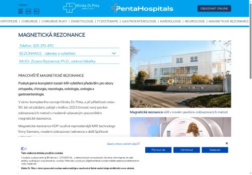 Zobrazit webové stránky Magnetická rezonance Klinika Dr. Pírka