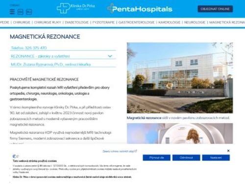 Magnetická rezonance Klinika Dr. Pírka