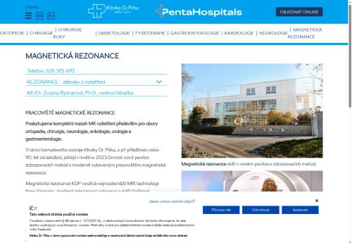 Zobrazit webové stránky Magnetická rezonance Klinika Dr. Pírka